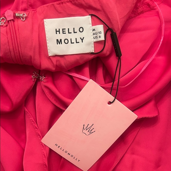 NWT! Hello Molly Fuchsia Pink Halter Mini Dress 6 - Picture 8 of 10
